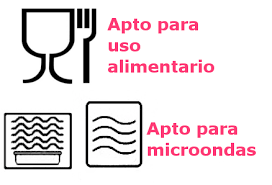 Símbolos de apto para uso alimentario y microondas